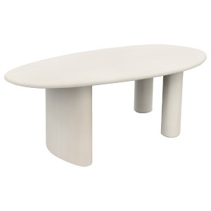 76637 ΤΡΑΠΕΖΙ ΤΡΑΠΕΖΑΡΙΑΣ ΟΒΑΛ VOLPE HM6599.02 ΜΠΕΖ FIBER CEMENT 240x100x75Υεκ