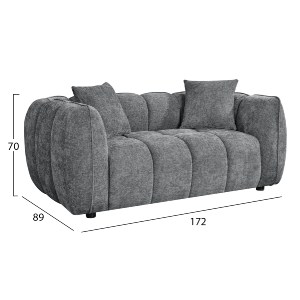 76687 ΚΑΝΑΠΕΣ 2-ΘΕΣΙΟΣ LYKKE HM3324.01 ΓΚΡΙ ΥΦΑΣΜΑ 172x89x70Υεκ.