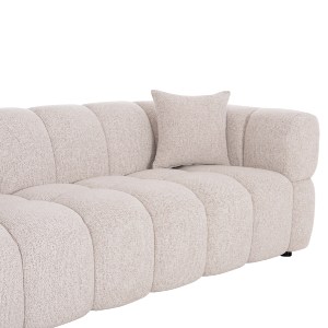 76691 ΚΑΝΑΠΕΣ 3-ΘΕΣΙΟΣ NORIKA HM3331.02 ΕΚΡΟΥ ΥΦΑΣΜΑ 220x88x85Υεκ.