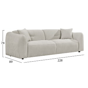 76693 ΚΑΝΑΠΕΣ 3-ΘΕΣΙΟΣ JUNOA HM3333.02 ΕΚΡΟΥ ΥΦΑΣΜΑ 228x89x74Υεκ