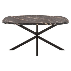 76727 ΤΡΑΠΕΖΙ ΟΒΑΛ RODDEN HM11903.02 ΜΕ WERZALIT BLACK/GOLD MARBLE-ΜΑΥΡΗ ΒΑΣΗ 146x94x75Υεκ