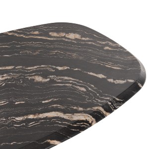 76727 ΤΡΑΠΕΖΙ ΟΒΑΛ RODDEN HM11903.02 ΜΕ WERZALIT BLACK/GOLD MARBLE-ΜΑΥΡΗ ΒΑΣΗ 146x94x75Υεκ