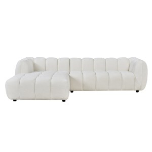 76759 ΣΕΤ ΚΑΝΑΠΕΣ ΓΩΝΙΑ (ΑΡΙΣΤΕΡΗ)-ΠΟΛΥΘΡΟΝΑ LOUNGE LYKKE HM10820.02L ΕΚΡΟΥ ΥΦΑΣΜΑ