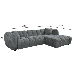 76760 ΣΕΤ ΚΑΝΑΠΕΣ ΓΩΝΙΑ (ΔΕΞΙΑ)-ΠΟΛΥΘΡΟΝΑ LOUNGE LYKKE HM10820.01R ΓΚΡΙ ΥΦΑΣΜΑ
