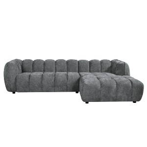 76760 ΣΕΤ ΚΑΝΑΠΕΣ ΓΩΝΙΑ (ΔΕΞΙΑ)-ΠΟΛΥΘΡΟΝΑ LOUNGE LYKKE HM10820.01R ΓΚΡΙ ΥΦΑΣΜΑ