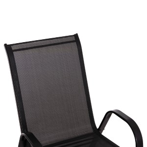 76803 ΣΕΤ ΤΡΑΠΕΖΑΡΙΑΣ 5ΤΜΧ BRUNO HM5201.03 ΜΑΥΡΟ ΜΕΤΑΛΛΙΚΟ & TEXTILENE