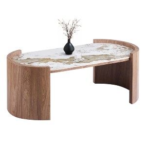 76859 ΤΡΑΠΕΖΙ  ΣΑΛΟΝΙΟΥ MARBLEX HM18445 ΚΕΡΑΜΙΚΟ TOP PANDORA--MDF ΠΟΔΙΑ 120x60x43Υεκ