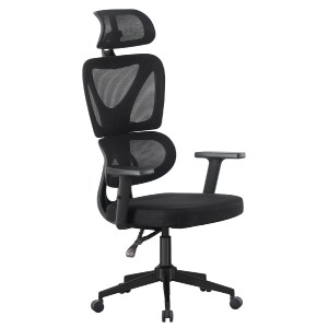 76869 ΚΑΡΕΚΛΑ ΓΡΑΦΕΙΟΥ NOVAR HM1218.01 ΜΑΥΡO MESH--ΒΑΣΗ PP 51x49x121-129Υεκ