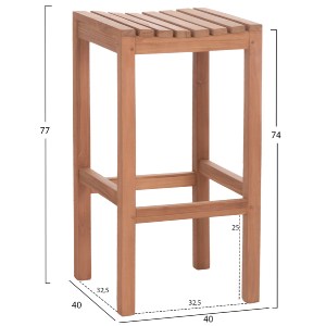 76910 ΣΕΤ ΤΡΑΠΕΖΙ ΜΕ 2 ΣΚΑΜΠΟ ΜΠΑΡ PRESSCOT HM10918 ΞΥΛΟ TEAK ΣΕ ΦΥΣΙΚΟ ΧΡΩΜΑ
