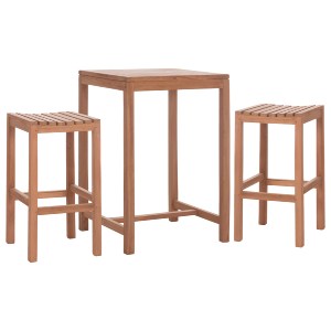 76910 ΣΕΤ ΤΡΑΠΕΖΙ ΜΕ 2 ΣΚΑΜΠΟ ΜΠΑΡ PRESSCOT HM10918 ΞΥΛΟ TEAK ΣΕ ΦΥΣΙΚΟ ΧΡΩΜΑ