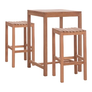 76910 ΣΕΤ ΤΡΑΠΕΖΙ ΜΕ 2 ΣΚΑΜΠΟ ΜΠΑΡ PRESSCOT HM10918 ΞΥΛΟ TEAK ΣΕ ΦΥΣΙΚΟ ΧΡΩΜΑ