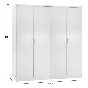 76950 ΣΕΤ 2 ΝΤΟΥΛΑΠΕΣ 2ΦΥΛΛΕΣ JENNA HM11350.05 ΜΕΛΑΜΙΝΗ ΣΕ ΛΕΥΚΟ 160x43x181Υεκ