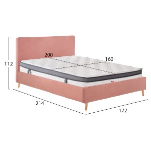 76959 ΚΡΕΒΑΤΙ ΔΙΠΛΟ ΜΕ ΣΤΡΩΜΑ INDRA HM10810.12 ΣΑΠΙΟ ΜΗΛΟ ΒΕΛΟΥΔΟ--ΓΙΑ ΣΤΡΩΜΑ 160x200εκ