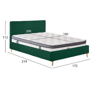 76960 ΚΡΕΒΑΤΙ ΔΙΠΛΟ ΜΕ ΣΤΡΩΜΑ INDRA HM10810.13 ΚΥΠΑΡΙΣΣΙ ΒΕΛΟΥΔΟ--ΓΙΑ ΣΤΡΩΜΑ 160x200εκ