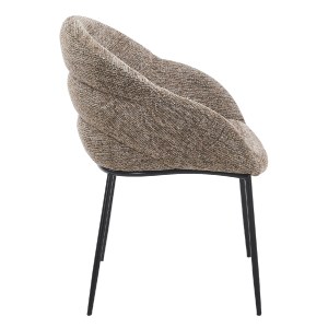 76977 ΠΟΛΥΘΡΟΝΑ ΤΡΑΠΕΖΑΡΙΑΣ DRENNY HM18424.03 TAUPE ΥΦΑΣΜΑ-ΜΕΤΑΛ.ΜΑΥΡΑ ΠΟΔΙΑ 62x62x87Υεκ