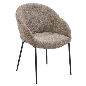 76977 ΠΟΛΥΘΡΟΝΑ ΤΡΑΠΕΖΑΡΙΑΣ DRENNY HM18424.03 TAUPE ΥΦΑΣΜΑ-ΜΕΤΑΛ.ΜΑΥΡΑ ΠΟΔΙΑ 62x62x87Υεκ