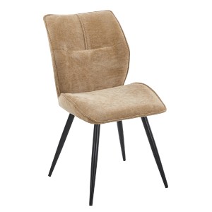 76979 ΚΑΡΕΚΛΑ ΤΡΑΠΕΖΑΡΙΑΣ GAFF HM18425.03 TAUPE ΥΦΑΣΜΑ-ΜΕΤΑΛ.ΜΑΥΡΑ ΠΟΔΙΑ 50x67x89Υεκ