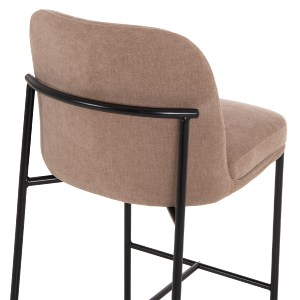 76983 ΣΚΑΜΠΟ ΜΠΑΡ ΜΕΣ.ΥΨΟΥΣ MANIDO HM18427.02 TAUPE ΥΦΑΣΜΑ-ΜΕΤΑΛ.ΜΑΥΡΟΣ ΣΚΕΛΕΤΟΣ 45x55x92Υεκ