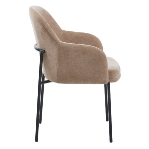 76988 ΠΟΛΥΘΡΟΝΑ ΤΡΑΠΕΖΑΡΙΑΣ MANIDO HM18429.03 TAUPE ΥΦΑΣΜΑ-ΜΕΤΑΛ.ΜΑΥΡΑ ΠΟΔΙΑ 55x62x88Υεκ