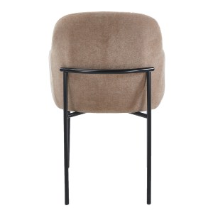 76988 ΠΟΛΥΘΡΟΝΑ ΤΡΑΠΕΖΑΡΙΑΣ MANIDO HM18429.03 TAUPE ΥΦΑΣΜΑ-ΜΕΤΑΛ.ΜΑΥΡΑ ΠΟΔΙΑ 55x62x88Υεκ