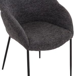 76996 ΠΟΛΥΘΡΟΝΑ ΤΡΑΠΕΖΑΡΙΑΣ DRENNY HM18424.01 ΓΚΡΙ ΥΦΑΣΜΑ-ΜΕΤΑΛ.ΜΑΥΡΑ ΠΟΔΙΑ 62x63x85Υεκ