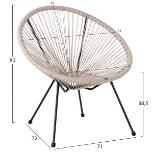 77001 ΣΕΤ ΕΞΩΤΕΡΙΚΟΥ ΧΩΡΟΥ 3ΤΜΧ ACAPULCO HM11861.03 P.E.RATTAN ΕΚΡΟΥ-ΜΕΤΑΛΛΟ ΣΕ ΜΑΥΡΟ