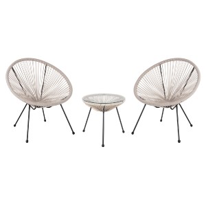 77001 ΣΕΤ ΕΞΩΤΕΡΙΚΟΥ ΧΩΡΟΥ 3ΤΜΧ ACAPULCO HM11861.03 P.E.RATTAN ΕΚΡΟΥ-ΜΕΤΑΛΛΟ ΣΕ ΜΑΥΡΟ