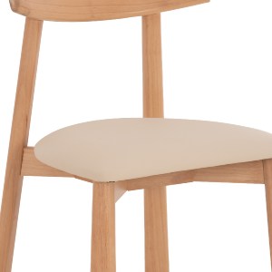 77025 KΑΡΕΚΛΑ ΤΡΑΠΕΖΑΡΙΑΣ OSORIO HM18335.11 RUBBERWOOD ΦΥΣΙΚΟ-ΕΚΡΟΥ PU 51x55x74Υεκ
