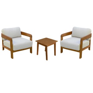 77033 LOUNGE ΣΕΤ SOLARA HM10892 ΤΡΑΠΕΖΑΚΙ & 2 ΠΟΛΥΘΡΟΝΕΣ--ΞΥΛΟ ΑΚΑΚΙΑΣ--ΕΚΡΟΥ ΜΑΞΙΛΑΡΙΑ