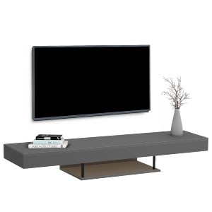 77061 ΕΠΙΠΛΟ ΤΗΛΕΟΡΑΣΗΣ ΤΟΙΧΟΥ ME LED SAVOR HM18381.05 ΜΕΛΑΜΙΝΗ ΣΕ ΓΚΡΙ 150x29,5x22Υεκ