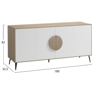 77083 ΜΠΟΥΦΕΣ SAVORE HM18368.11 ΜΕΛΑΜΙΝΗ SONAMA/ΛΕΥΚΟ--ΜΑΥΡΑ ΜΕΤΑΛ.ΠΟΔΙΑ 180x35.5x82Υεκ.