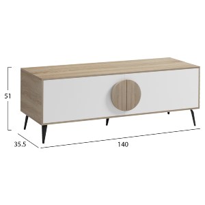 77088 ΕΠΙΠΛΟ ΤΗΛΕΟΡΑΣΗΣ SAVORE HM18369.11 ΜΕΛΑΜΙΝΗ SONAMA/ΛΕΥΚΟ 140Χ35.5Χ51Υεκ.