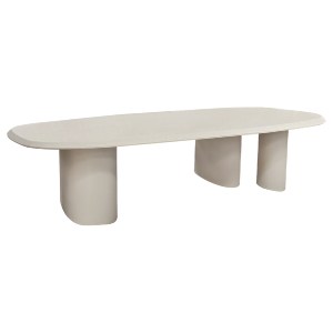 77111 ΤΡΑΠΕΖΙ ΤΡΑΠΕΖΑΡΙΑΣ FIBER CEMENT ΟΒΑΛ GLEN HM6598.02 ΜΠΕΖ 260x95x75Υεκ