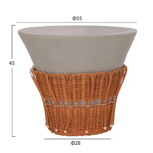 77113 ΣΕΤ 2ΤΜΧ ΒΟΗΘΗΤΙΚΑ ΤΡΑΠΕΖΙΑ PERRAL HM21138.03 FIBER CEMENT ΓΚΡΙ--ΦΥΣΙΚΟ RATTAN