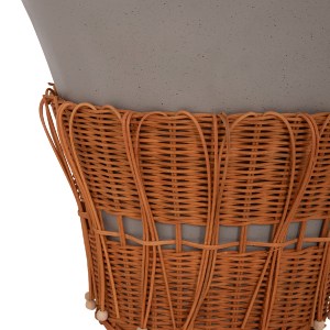 77113 ΣΕΤ 2ΤΜΧ ΒΟΗΘΗΤΙΚΑ ΤΡΑΠΕΖΙΑ PERRAL HM21138.03 FIBER CEMENT ΓΚΡΙ--ΦΥΣΙΚΟ RATTAN