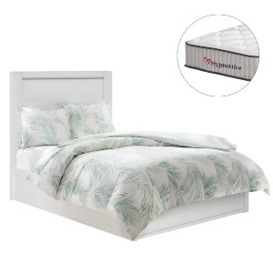 77121 ΚΡΕΒΑΤΙ ΜΟΝΟ ΜΕ ΣΥΡΤΑΡΙ & ΣΤΡΩΜΑ MELANY HM10756.05 ΜΕΛΑΜΙΝΗ ΛΕΥΚΗ--ΓΙΑ 90x190εκ
