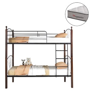 77129 ΚΟΥΚΕΤΑ ΜΕ ΣΤΡΩΜΑΤΑ STOREY HM10749.10 ΜΕΤΑΛΛΟ & ΞΥΛΟ RUBBERWOOD--ΣΤΡΩΜΑΤΑ 90x190εκ.