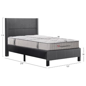 77133 ΚΡΕΒΑΤΙ ΗΜΙΔΙΠΛΟ & ΣΤΡΩΜΑ TRILLOP HM10757.01 ΓΚΡΙ ΥΦΑΣΜΑ--ΓΙΑ 120x200εκ