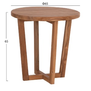 77152 ΤΡΑΠΕΖΙ ΜΕΣΗΣ ΣΤΡΟΓΓΥΛΟ KOLIN HM6650 ΞΥΛΟ TEAK ΦΥΣΙΚΟ Φ65x65Υεκ.