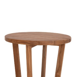 77152 ΤΡΑΠΕΖΙ ΜΕΣΗΣ ΣΤΡΟΓΓΥΛΟ KOLIN HM6650 ΞΥΛΟ TEAK ΦΥΣΙΚΟ Φ65x65Υεκ.