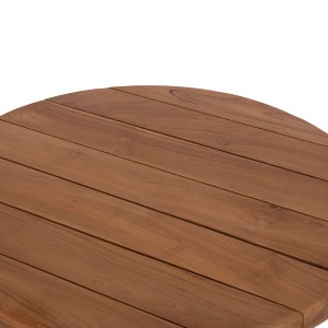 77152 ΤΡΑΠΕΖΙ ΜΕΣΗΣ ΣΤΡΟΓΓΥΛΟ KOLIN HM6650 ΞΥΛΟ TEAK ΦΥΣΙΚΟ Φ65x65Υεκ.