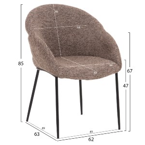 77158 ΣΕΤ ΤΡΑΠΕΖΑΡΙΑΣ 7ΤΜΧ DRENNY HM10936.03 MDF TOP ΚΑΡΥΔΙ--ΥΦΑΣΜΑ TAUPE & ΜΕΤΑΛΛΟ ΜΑΥΡΟ