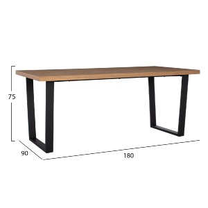 77159 ΣΕΤ ΤΡΑΠΕΖΑΡΙΑΣ 7ΤΜΧ MANIDO HM10949.03 MDF TOP--ΥΦΑΣΜΑ TAUPE & ΜΕΤΑΛΛΟ ΜΑΥΡΟ