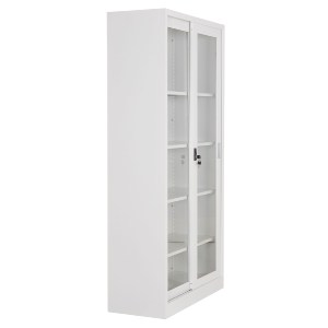 77160 ΒΙΒΛΙΟΘΗΚΗ ΜΕ ΣΥΡΟΜΕΝΕΣ ΠΟΡΤΕΣ SIDER HM6632.02 ΜΕΤΑΛΛΙΚΗ ΛΕΥΚΗ 90x40x185Υεκ