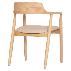 77173 ΠΟΛΥΘΡΟΝΑ ΤΡΑΠΕΖΑΡΙΑΣ TARGA HM18336.11 RUBBERWOOD ΦΥΣΙΚΟ & PU ΕΚΡΟΥ 58x54x78Yεκ