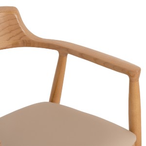 77173 ΠΟΛΥΘΡΟΝΑ ΤΡΑΠΕΖΑΡΙΑΣ TARGA HM18336.11 RUBBERWOOD ΦΥΣΙΚΟ & PU ΕΚΡΟΥ 58x54x78Yεκ