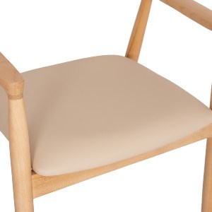 77173 ΠΟΛΥΘΡΟΝΑ ΤΡΑΠΕΖΑΡΙΑΣ TARGA HM18336.11 RUBBERWOOD ΦΥΣΙΚΟ & PU ΕΚΡΟΥ 58x54x78Yεκ