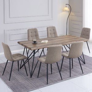 77175 ΣΕΤ ΤΡΑΠΕΖΑΡΙΑΣ 7ΤΜΧ VIGOR HM21355 ΤΡΑΠΕΖΙ 180x90εκ ΜΕ 6 ΚΑΡΕΚΛΕΣ