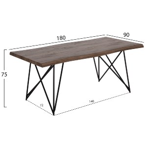 77175 ΣΕΤ ΤΡΑΠΕΖΑΡΙΑΣ 7ΤΜΧ VIGOR HM21355 ΤΡΑΠΕΖΙ 180x90εκ ΜΕ 6 ΚΑΡΕΚΛΕΣ