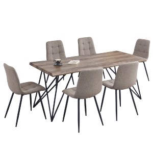 77175 ΣΕΤ ΤΡΑΠΕΖΑΡΙΑΣ 7ΤΜΧ VIGOR HM21355 ΤΡΑΠΕΖΙ 180x90εκ ΜΕ 6 ΚΑΡΕΚΛΕΣ